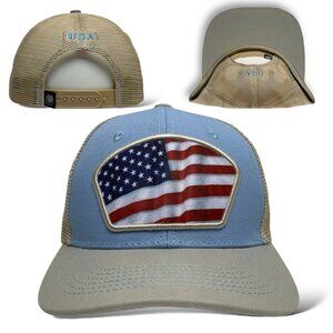 American USA Flag Baseball Snapback Cap – Blue, curved brim, Unisex